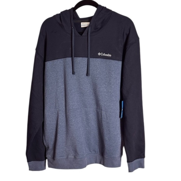Columbia  Hart Mountain Men's Hoodie - Color block Navy and Blue - Picture 1 of 5